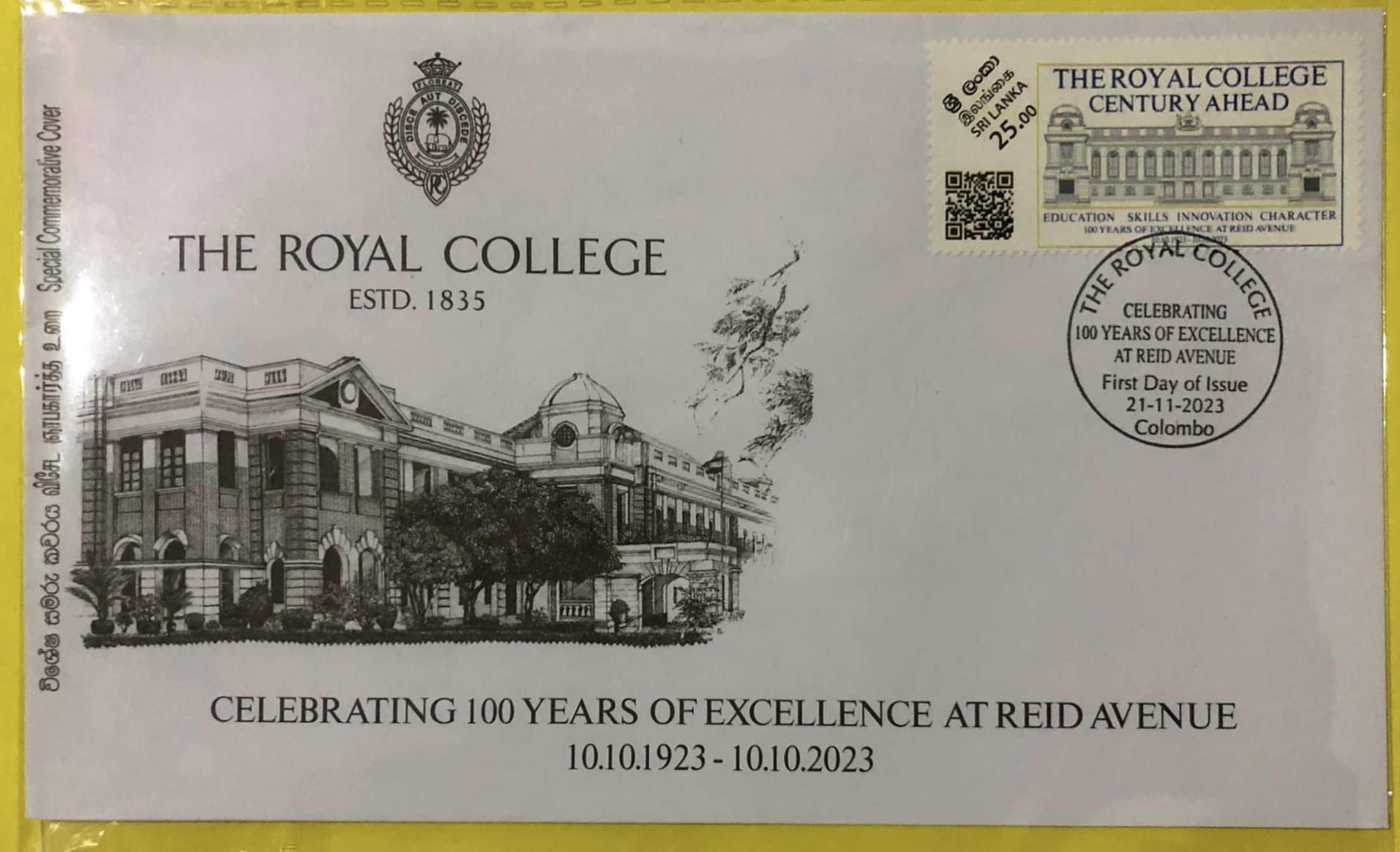 New Issue: Special Cover –  Royal College 100th anniversary at Reid Avenue